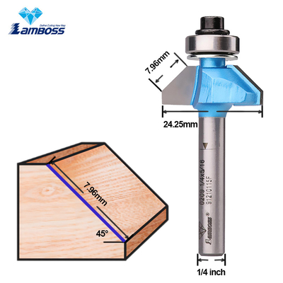 Roteador de madeira Lamboss 45 graus Chamfer Bit com rolamento para cortador de moagem de madeira