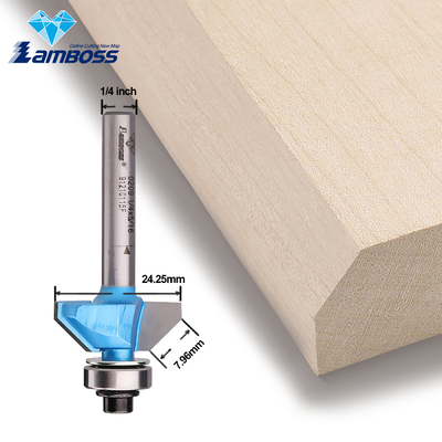 Lamboss V Router Bit 45 graus Chamfer Bit com roteador de roteador de gravura de rolamento